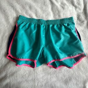 Adidas Climalite Teal/Pink Pull-On Drawstring Elastic Waist Shorts Sz M